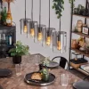 Suspension - Verre Parane Clair, Fumé, 5 lumières