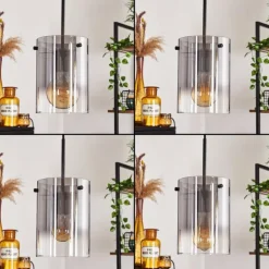 Suspension - Verre Parane Clair, Fumé, 5 lumières