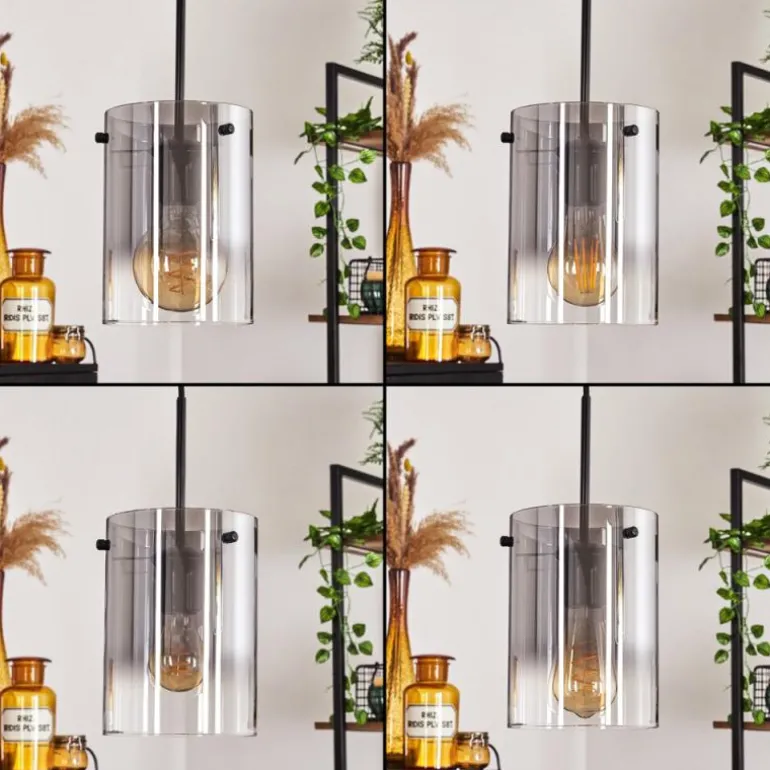 Suspension - Verre Parane Clair, Fumé, 5 lumières