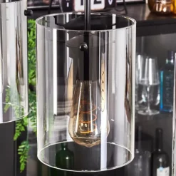 Suspension - Verre Parane Clair, Fumé, 5 lumières