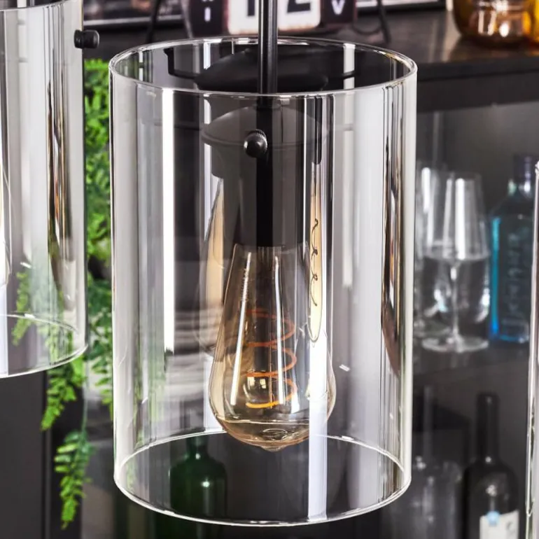 Suspension - Verre Parane Clair, Fumé, 5 lumières