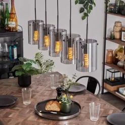 Suspension - Verre Parane Fumé, 5 lumières