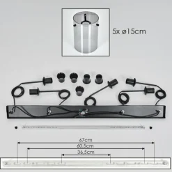 Suspension - Verre Parane Fumé, 5 lumières