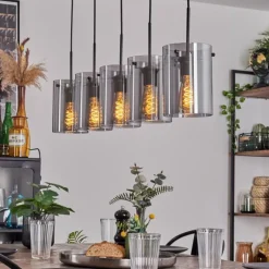 Suspension - Verre Parane Fumé, 5 lumières