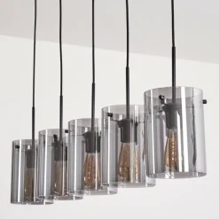 Suspension - Verre Parane Fumé, 5 lumières