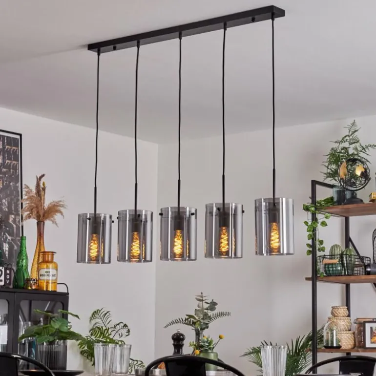 Suspension - Verre Parane Fumé, 5 lumières
