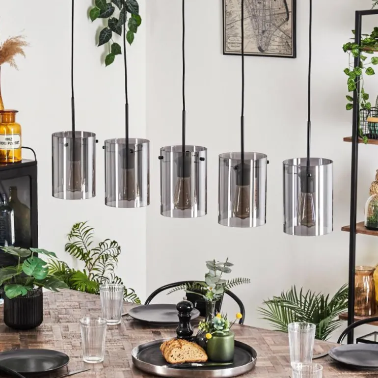 Suspension - Verre Parane Fumé, 5 lumières