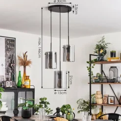 Suspension - Verre Parane Fumé, 3 lumières