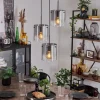 Suspension - Verre Parane Clair, Fumé, 3 lumières