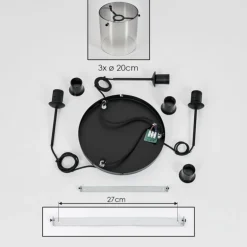 Suspension - Verre Parane Clair, Fumé, 3 lumières