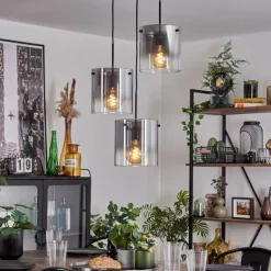Suspension - Verre Parane Clair, Fumé, 3 lumières