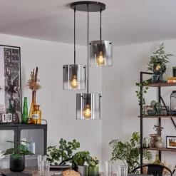 Suspension - Verre Parane Clair, Fumé, 3 lumières