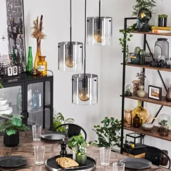 Suspension - Verre Parane Clair, Fumé, 3 lumières