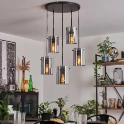 Suspension - Verre Parane Fumé, 5 lumières