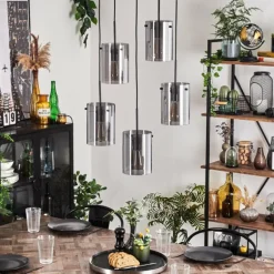 Suspension - Verre Parane Fumé, 5 lumières