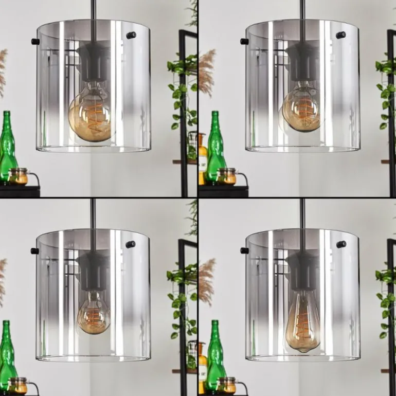 Suspension - Verre Parane Clair, Fumé, 5 lumières