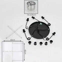 Suspension - Verre Parane Clair, Fumé, 5 lumières