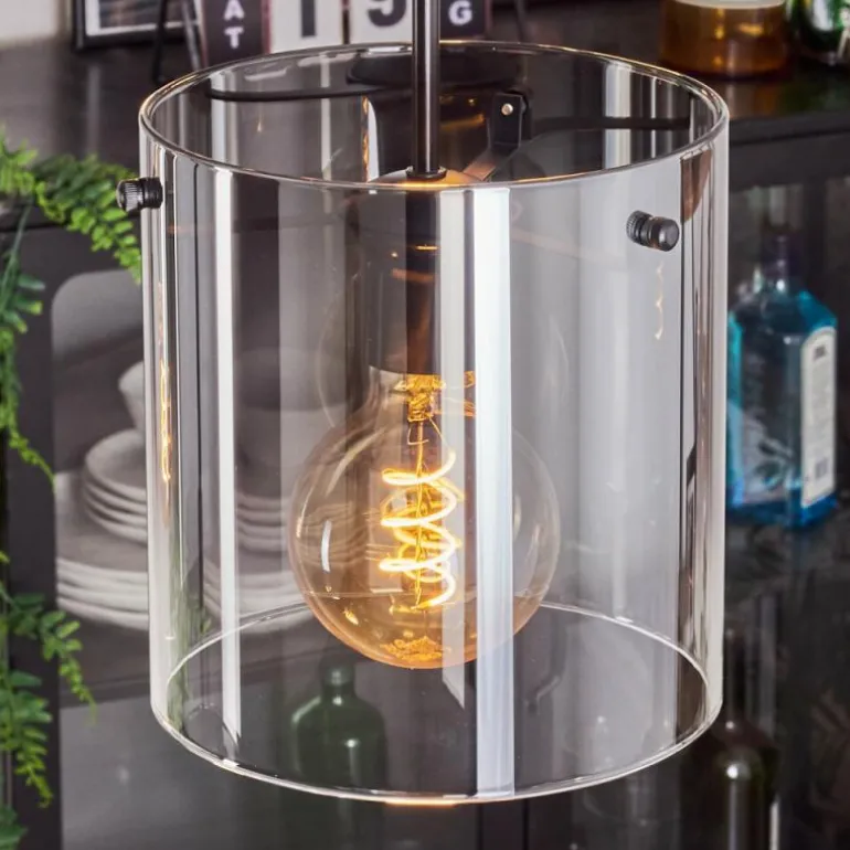 Suspension - Verre Parane Clair, Fumé, 5 lumières