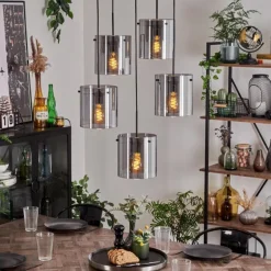 Suspension - Verre Parane Fumé, 5 lumières
