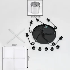 Suspension - Verre Parane Fumé, 5 lumières