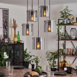 Suspension - Verre Parane Fumé, 5 lumières