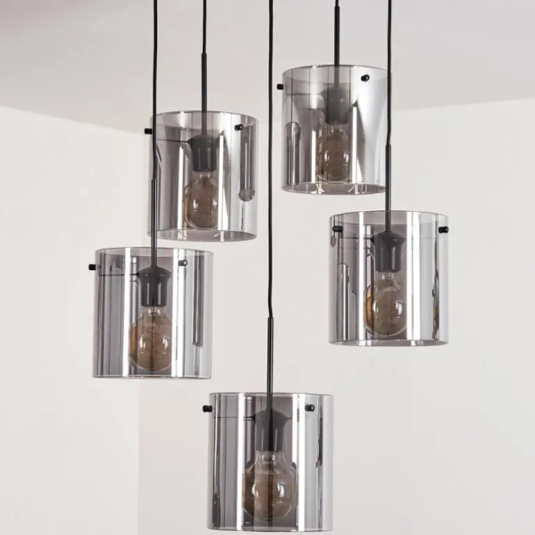 Suspension - Verre Parane Fumé, 5 lumières
