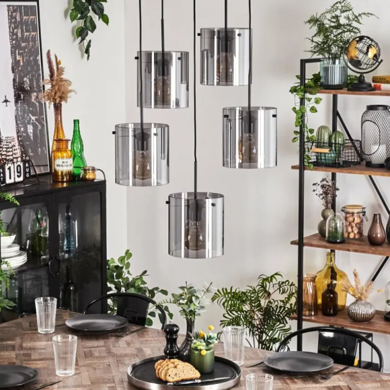 Suspension - Verre Parane Fumé, 5 lumières