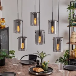 Suspension - Verre Parane Fumé, 6 lumières