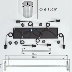 Suspension - Verre Parane Fumé, 6 lumières