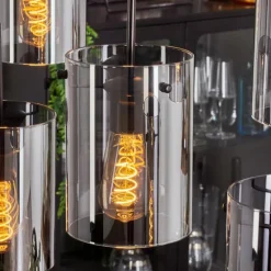 Suspension - Verre Parane Fumé, 6 lumières