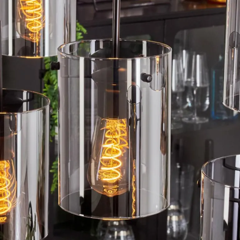 Suspension - Verre Parane Fumé, 6 lumières