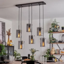Suspension - Verre Parane Fumé, 6 lumières