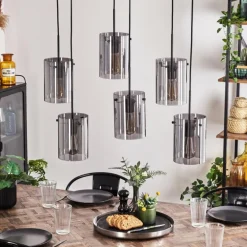 Suspension - Verre Parane Fumé, 6 lumières