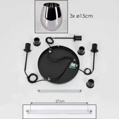 Suspension - Verre Vevino Chrome, Fumé, 3 lumières