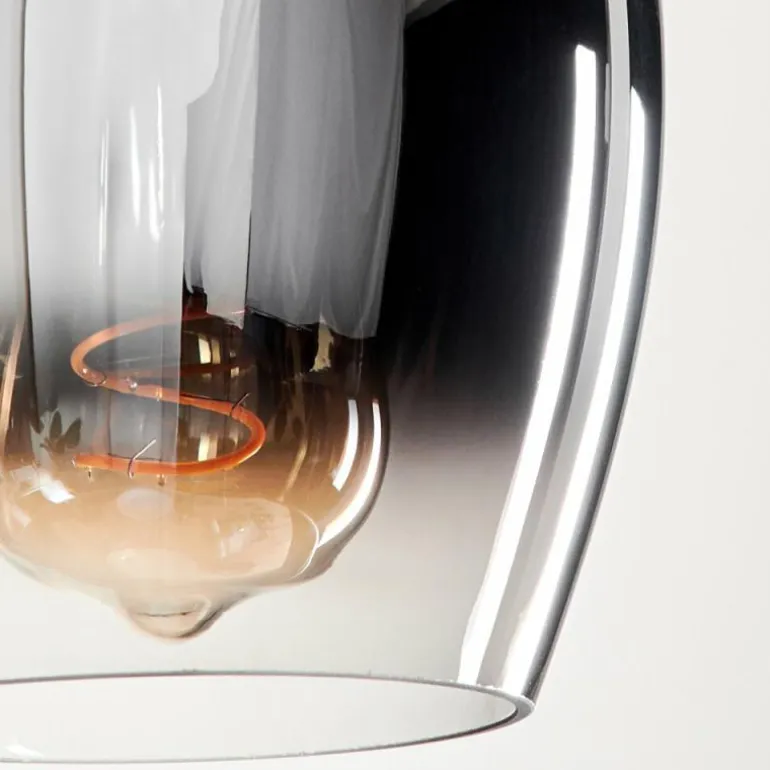 Suspension - Verre Vevino Chrome, Clair, Fumé, 3 lumières