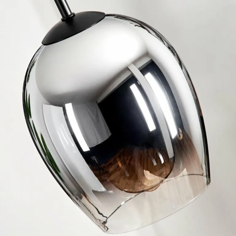 Suspension - Verre Vevino Chrome, Clair, Fumé, 3 lumières