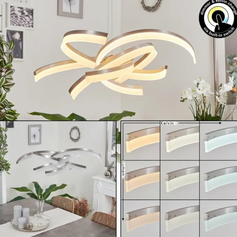 Suspension Vignats LED Nickel mat, 4 lumières