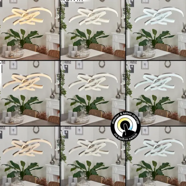 Suspension Vignats LED Nickel mat, 4 lumières