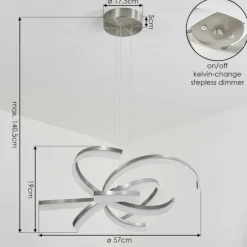 Suspension Vignats LED Nickel mat, 4 lumières