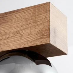 Suspension Vouhet Brun, Couleur bois, Noir, 5 lumières