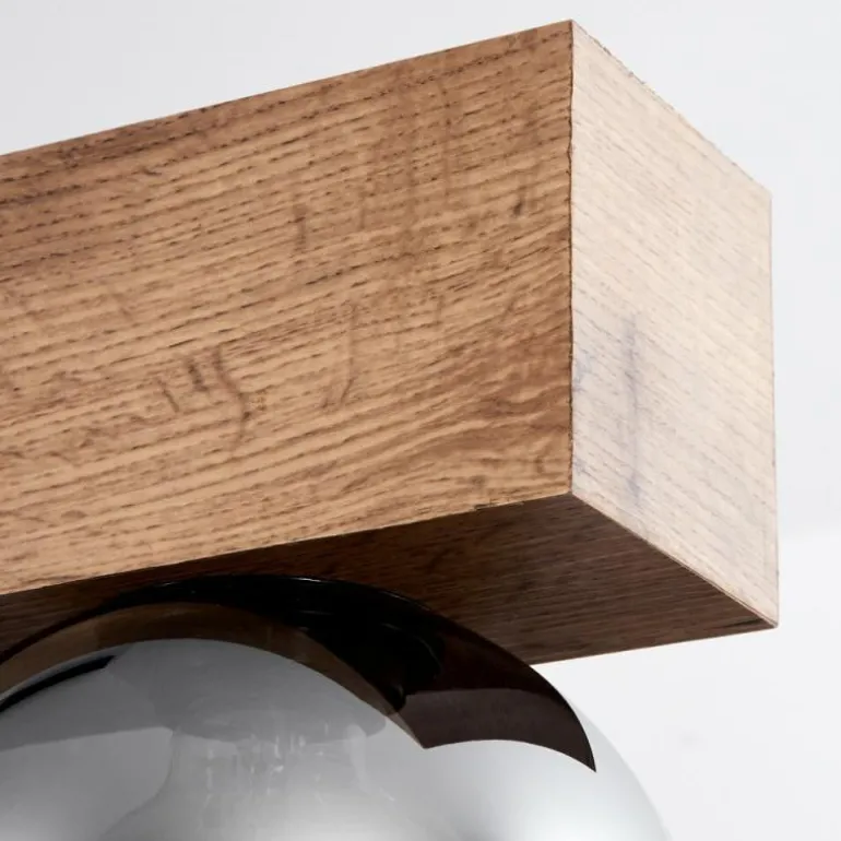 Suspension Vouhet Brun, Couleur bois, Noir, 5 lumières