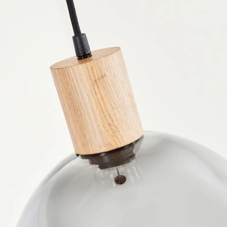 Suspension Vouhet Brun, Couleur bois, Noir, 1 lumière