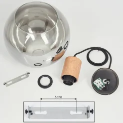 Suspension Vouhet Brun, Couleur bois, Noir, 1 lumière