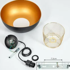 Suspension Wambez Noir, 1 lumière