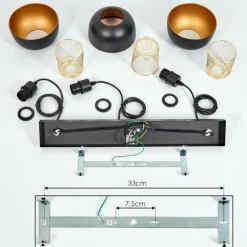 Suspension Wambez Noir, 3 lumières