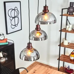 Suspension Aannestad Bois foncé, Noir, 3 lumières