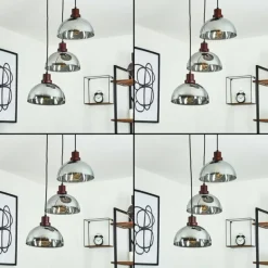 Suspension Aannestad Bois foncé, Noir, 3 lumières