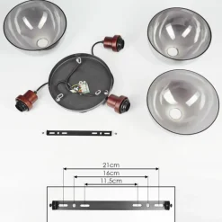 Suspension Aannestad Bois foncé, Noir, 3 lumières