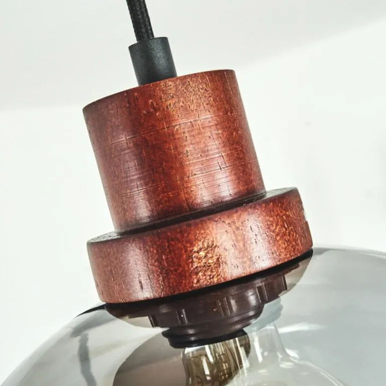 Suspension Aannestad Bois foncé, Noir, 3 lumières