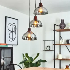 Suspension Aannestad Bois foncé, Noir, 3 lumières